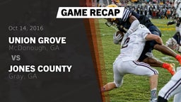 Recap: Union Grove  vs. Jones County  2016