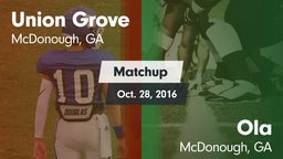 Matchup: Union Grove vs. Ola  2016