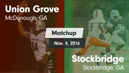 Matchup: Union Grove vs. Stockbridge  2016