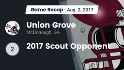 Recap: Union Grove  vs. 2017 Scout Opponent 2017