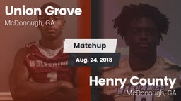 Matchup: Union Grove vs. Henry County  2018