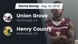 Recap: Union Grove  vs. Henry County  2018