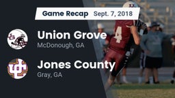 Recap: Union Grove  vs. Jones County  2018