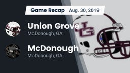 Recap: Union Grove  vs. McDonough  2019
