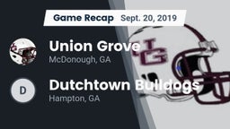 Recap: Union Grove  vs. Dutchtown Bulldogs  2019
