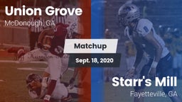 Matchup: Union Grove vs. Starr's Mill  2020