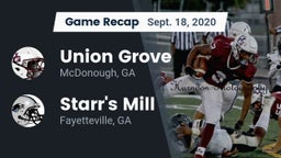Recap: Union Grove  vs. Starr's Mill  2020