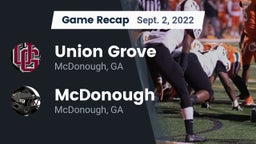Recap: Union Grove  vs. McDonough  2022