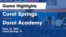 Coral Springs  vs Doral Academy  Game Highlights - Sept. 23, 2023