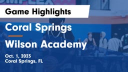 Coral Springs  vs Wilson Academy Game Highlights - Oct. 1, 2023