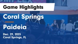 Coral Springs  vs Paideia  Game Highlights - Dec. 29, 2023
