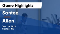 Santee  vs Allen  Game Highlights - Jan. 10, 2019