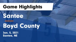 Santee  vs Boyd County Game Highlights - Jan. 5, 2021