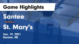 Santee  vs St. Mary's  Game Highlights - Jan. 19, 2021