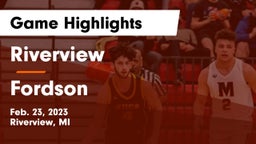 Riverview  vs Fordson  Game Highlights - Feb. 23, 2023