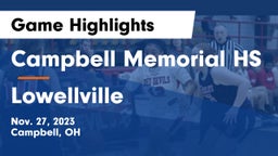 Campbell Memorial HS vs Lowellville  Game Highlights - Nov. 27, 2023
