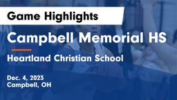 Campbell Memorial HS vs Heartland Christian School Game Highlights - Dec. 4, 2023