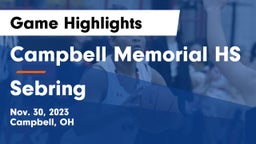 Campbell Memorial HS vs Sebring Game Highlights - Nov. 30, 2023