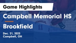 Campbell Memorial HS vs Brookfield  Game Highlights - Dec. 21, 2023
