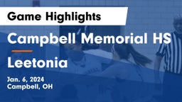 Campbell Memorial HS vs Leetonia  Game Highlights - Jan. 6, 2024
