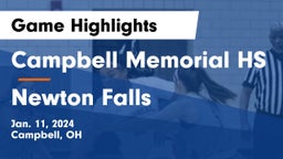 Campbell Memorial HS vs Newton Falls  Game Highlights - Jan. 11, 2024