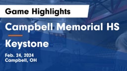 Campbell Memorial HS vs Keystone  Game Highlights - Feb. 24, 2024