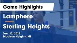 Lamphere  vs Sterling Heights  Game Highlights - Jan. 10, 2023