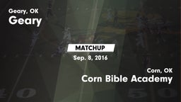 Matchup: Geary vs. Corn Bible Academy  2016