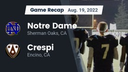 Recap: Notre Dame  vs. Crespi  2022