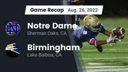Recap: Notre Dame  vs. Birmingham  2022