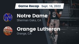 Recap: Notre Dame  vs. Orange Lutheran  2022