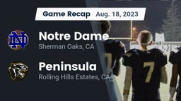 Recap: Notre Dame  vs.  Peninsula  2023