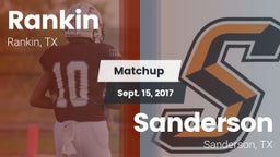 Matchup: Rankin vs. Sanderson  2017