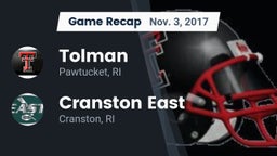 Recap: Tolman  vs. Cranston East  2017