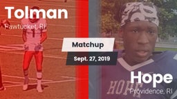 Matchup: Tolman vs. Hope  2019
