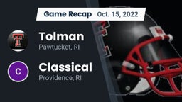Recap: Tolman  vs. Classical  2022