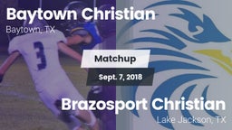 Matchup: Baytown Christian vs. Brazosport Christian  2018