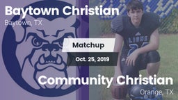 Matchup: Baytown Christian vs. Community Christian  2019
