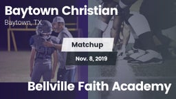 Matchup: Baytown Christian vs. Bellville Faith Academy 2019