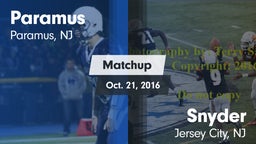 Matchup: Paramus vs. Snyder  2016