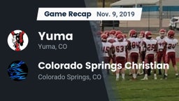 Recap: Yuma  vs. Colorado Springs Christian  2019