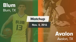 Matchup: Blum vs. Avalon  2016
