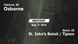 Matchup: Osborne  vs. St. John's Beloit / Tipton 2016