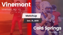 Matchup: Vinemont vs. Cold Springs  2019