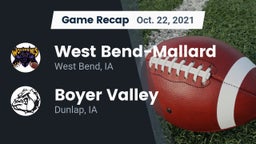 Recap: West Bend-Mallard  vs. Boyer Valley  2021