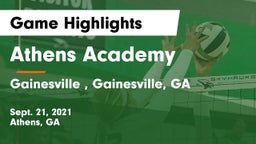 Athens Academy vs Gainesville , Gainesville, GA Game Highlights - Sept. 21, 2021