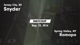 Matchup: Snyder vs. Ramapo  2016