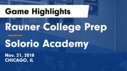 Rauner College Prep vs Solorio Academy Game Highlights - Nov. 21, 2018