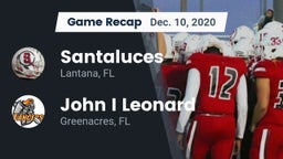 Recap: Santaluces  vs. John I Leonard  2020