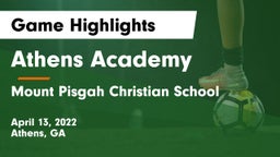 Athens Academy vs Mount Pisgah Christian School Game Highlights - April 13, 2022